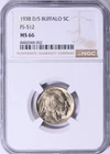 1 Of Only 44 NGC Graded MS 66,  1938-D/S Buffalo Nickel FS-512