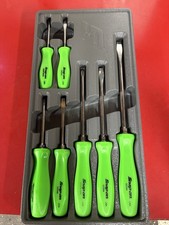 New Snap-on™ 7-piece Green Hard Handled Phillips & Flat Screwdriver Set SDDX70AG