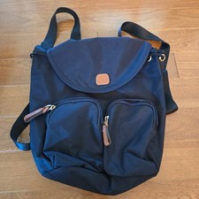 Zaino Bric's Milano X-Bag blu navy nylon bordo pelle viaggio pendolare