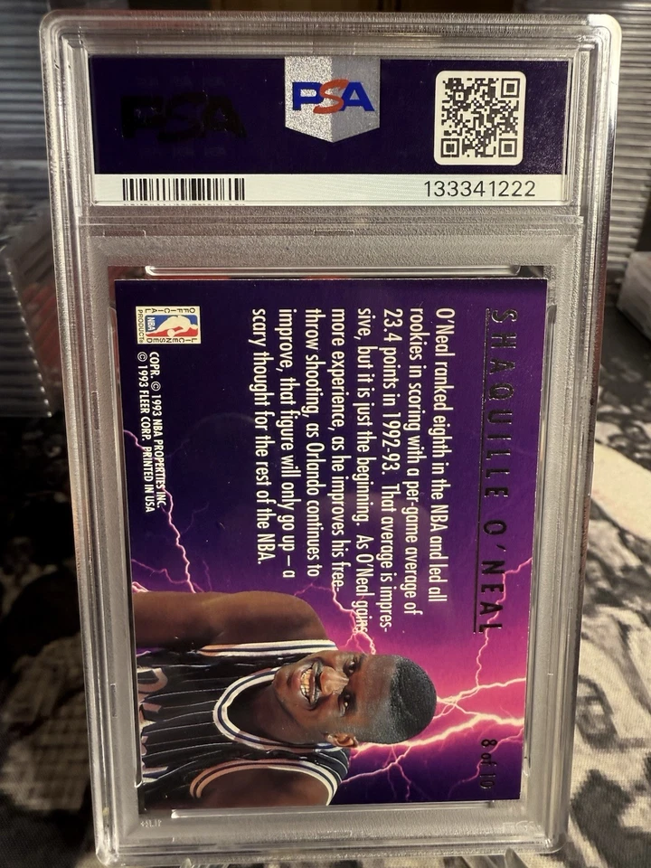 Ultra Scoring Kings 1993-94: #8 Shaquille O'Neal PSA 8 casi nuevo-como nuevo Foto 2 de 3