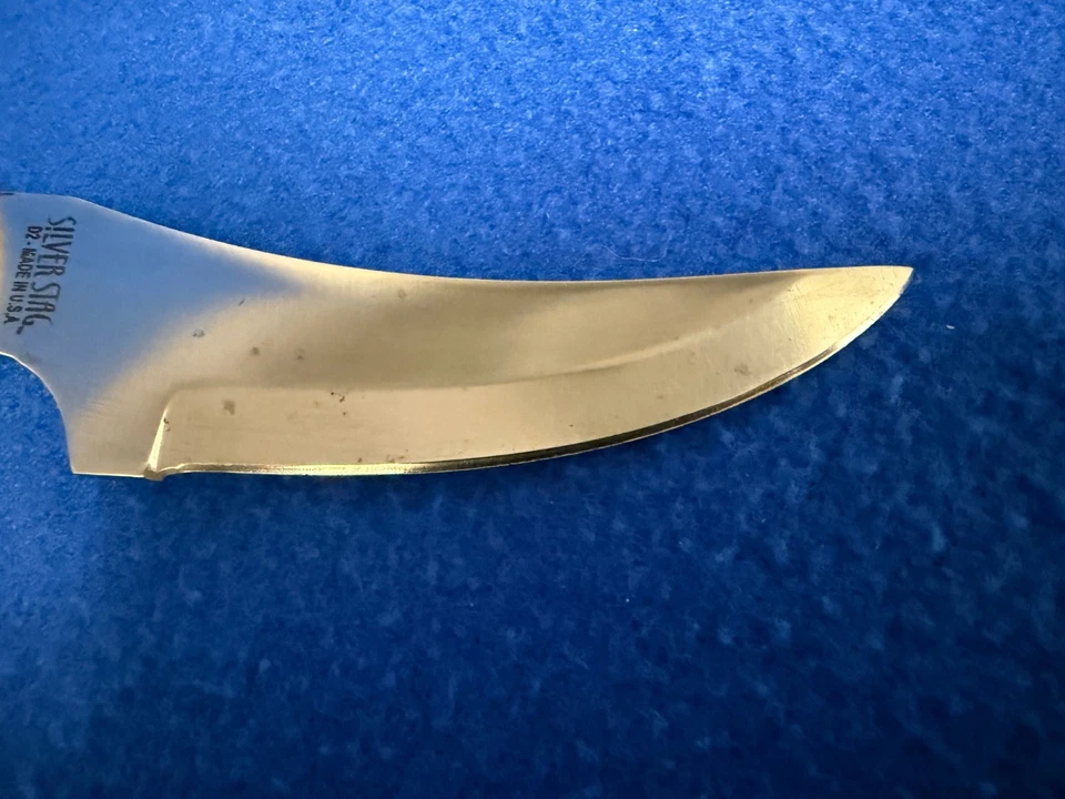 Cuchillo de caza de ciervo plateado D2 acero con funda hecho en EE. UU. hecho a mano cuerno de alce de ciervo Foto 3 de 4
