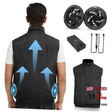 Cooling Vest for Men Women with 20000mAh Battery, 2pcs Fan 18V X-Large Black