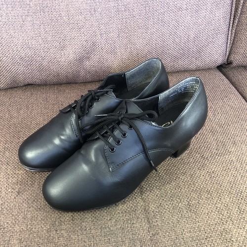 Capezio Cuban Heel UK Size 9 M J2 65 Black Oxford Tap Shoes Teletone Taps - Picture 3 of 14