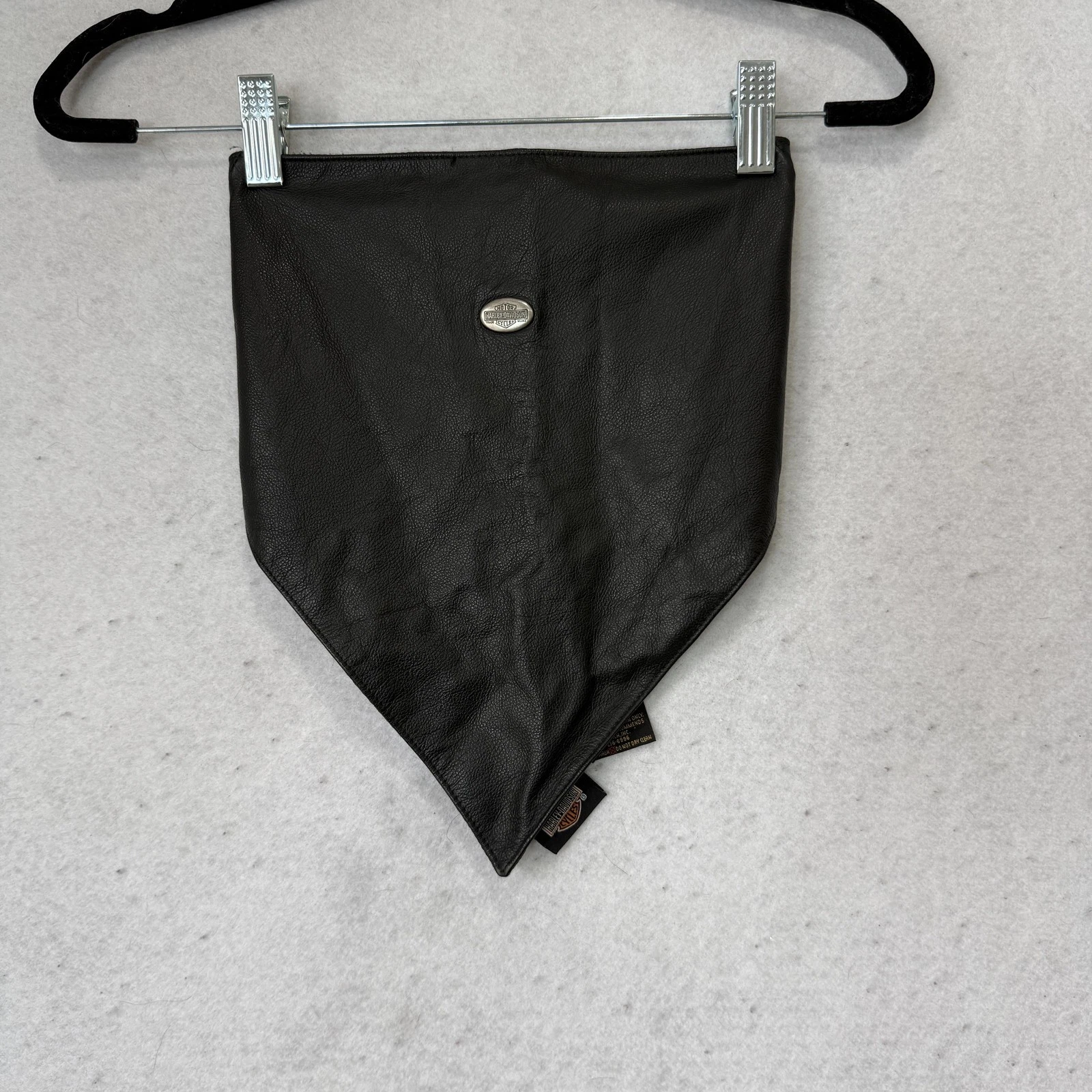 Harley-Davidson Bandana Scarf Mens One Size Black Polyester Neck Warmer Made USA