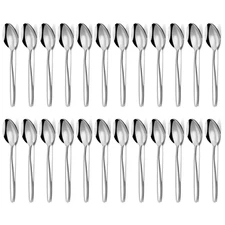 24 Pcs Dinner Spoons Set, 7.67" Stainless Steel Soup Spoons Silverware Set, Silv