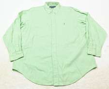 Ralph Lauren Yarmouth Shirt Mens 17 Green Long Sleeve Button-Down Cotton