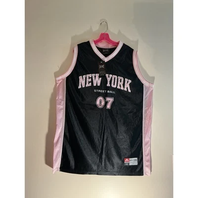VTG RARE EAST TO WEST NEW YORK STREET BALL 07 BASKETBALL JERSEY XL BLACK/PINK - Image 1 of 4