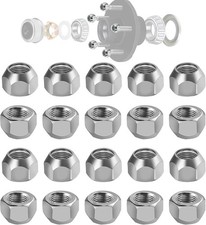 20 PCS 1/2-20" Trailer Wheel 509 Lug Nuts，Galvanized Trailer Lug Nuts Fit for 1/