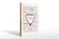 Holzschild Spruch 20X30 Cm Papa Mit Blumenherz Deko Schild