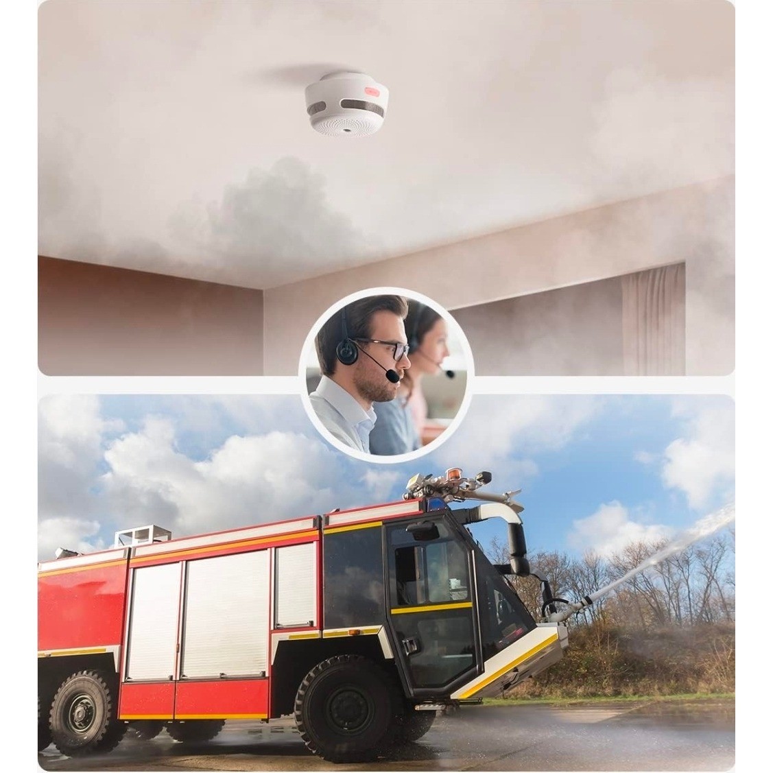 X-Sense 3 Pack Wi-Fi Smoke Alarm Photoelectric Sensor Replaceable Battery