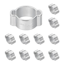 12Pcs Double Ear Hose Clamp, Adjustable 9-11mm 304 Stainless Steel O Clip Crimp