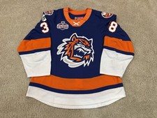Bridgeport Sound Tigers MIC Game Worn Used AHL CCM Jersey 56 Islanders Wahlstrom