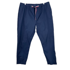 Tommy Hilfiger Mens Jogger Pants XXL Blue Sweatpants Nylon Blend snap pockets