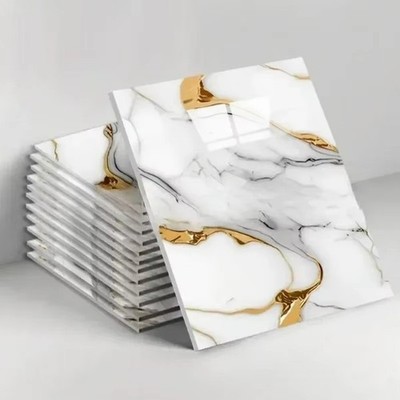 20/10 Pcs Peel and Stick Marble Floor Wall Panels PVC Tiles Sticker US**