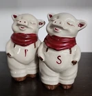 VTG SHAWNEE Smiley Pig Salt & Pepper Shakers Color Grayish/White 4.75" Tall MCM