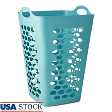 Durable Square Laundry Hamper W/ Air Holes Molded Handles Easy Transport New