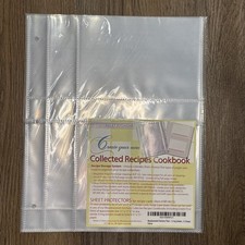 Meadowsweet Kitchens 15 Plastic Recipe Card Sheet Protectors 3 Ring Binder 4x6