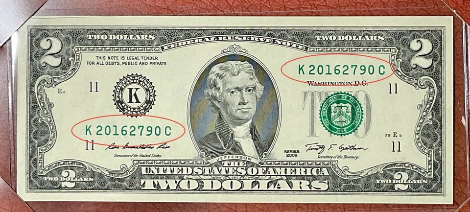 2016 Texas $2 Step Set ✦ Series 2009 “K” Notes Matched Serials, Limited Issue! - Image 4 of 4
