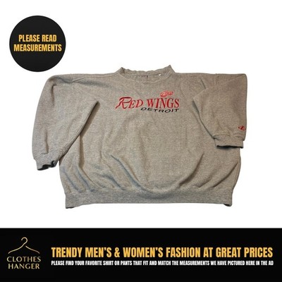 Vintage Logo Athletic Detroit Red Wings Pullover Sweatshirt Mens 2XL Gray 90s