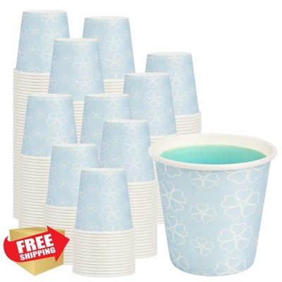 METAPRINT 3 oz Bathroom Cups 300 Pack Mist Blue Disposable Paper Mouthwash