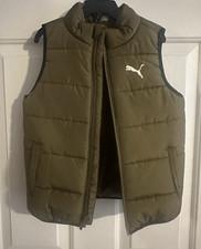 PUMA Children  s Green Quilted Puffer Vest Full Zip Stand-Up Collar Sz XXS