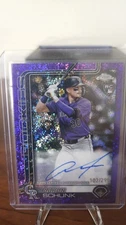 2025 Topps Chrome - Rookie Autographs Aaron Schunk #RA-AS Purple Speckle /299