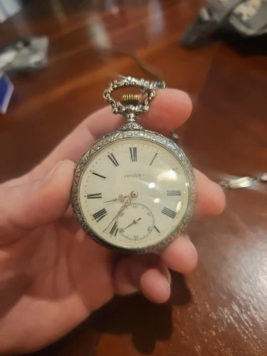 Doxa Pocket Watch Engraved Vintage Antique WORKS