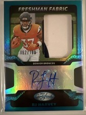 2025 Panini Certified - Freshman Fabric Mirror Signatures RJ Harvey Teal /199 RC