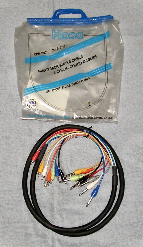 Hosa - 8 Color Coded Snake Cable - 6.6 Feet - 1/4 Male To RCA Male Plugs