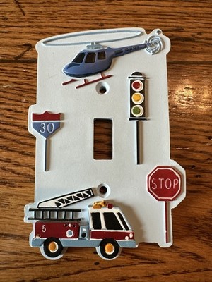 Borders Unlimited Resin Fire Truck Helicopter Traffic Light Wall Switch Plate