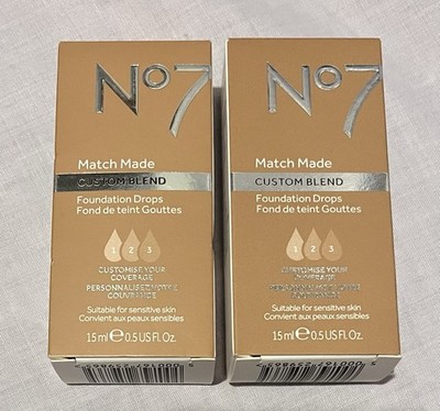 Pack of 2 - No7 Match Made Custom Blend Foundation Drops- Honey 0.5 fl Oz
