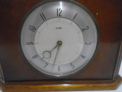 Vintage Mid Century Art Deco Look Metamec Electric Mantel Clock WORKING - Imagen 2 de 10