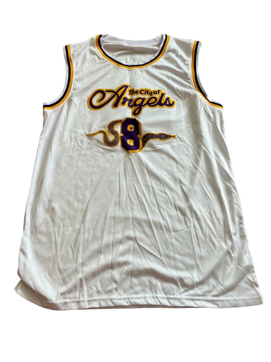 The City Of Angels Kobe Bryant #8 #24 Adult 2XL Jersey White