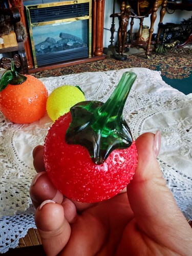 Murano Glas Obst aus Glas Zitrone Erbeere Orange 3 St.Vintage - Bild 6 von 10