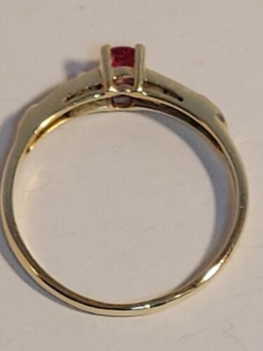 Anello Oro Giallo 14K~**3,2MM ACCENTI RUBINO E DIAMANTE**~1,4 grammi~TAGLIA 6,75 - Foto 13 di 17