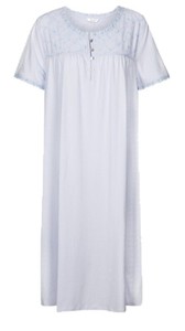 Ex M&S Ladies Pure Cotton Nightie Broderie Nightdress Knee Length Marks ...