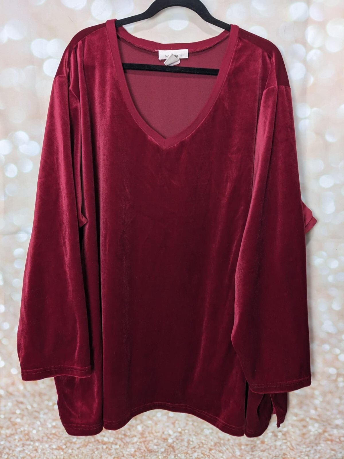 Roamans Women's Solid Red OR Gray Microfiber Velv… - image 1