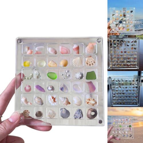 36-216 Grids Clear Acrylic Magnetic Seashell Jewelry Display Storage Boxes - Picture 1 of 32