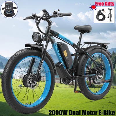 V3 2000W Dual Motor Electric Bicycle 26'' FatTire E-Bike 48V/23Ah 35MPH Dirt Bike
