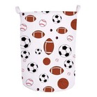 19.7" Large Sized Laundry Hamper Waterproof Foldable Canvas Sports Basketball...