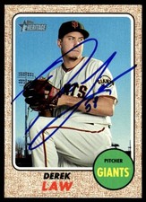 2017 Topps Heritage Baseball Derek Law Auto San Francisco Giants #661 Signed