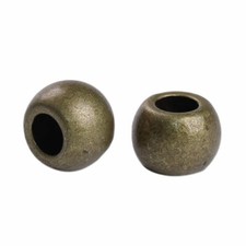 20 pcs Antique Bronze Metal Smooth Ball Spacer Beads   10mm   Large Hole: 4.5mm