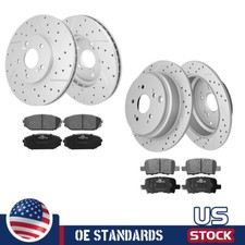 For Honda Odyssey 2002 2003 2004 Front Rear Disc Rotors Ceramic Brake Pads