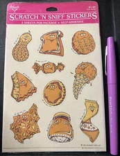 Vintage 1983 Hallmark S&S Peanut Butter Scent Sniff Sticker Sheets NIP