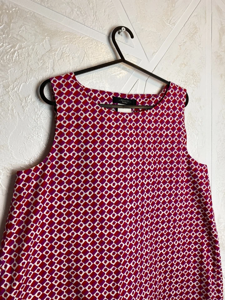 Weekend MAX MARA Pink Geometric Pattern Tank Top Blouse - Image 4 of 4