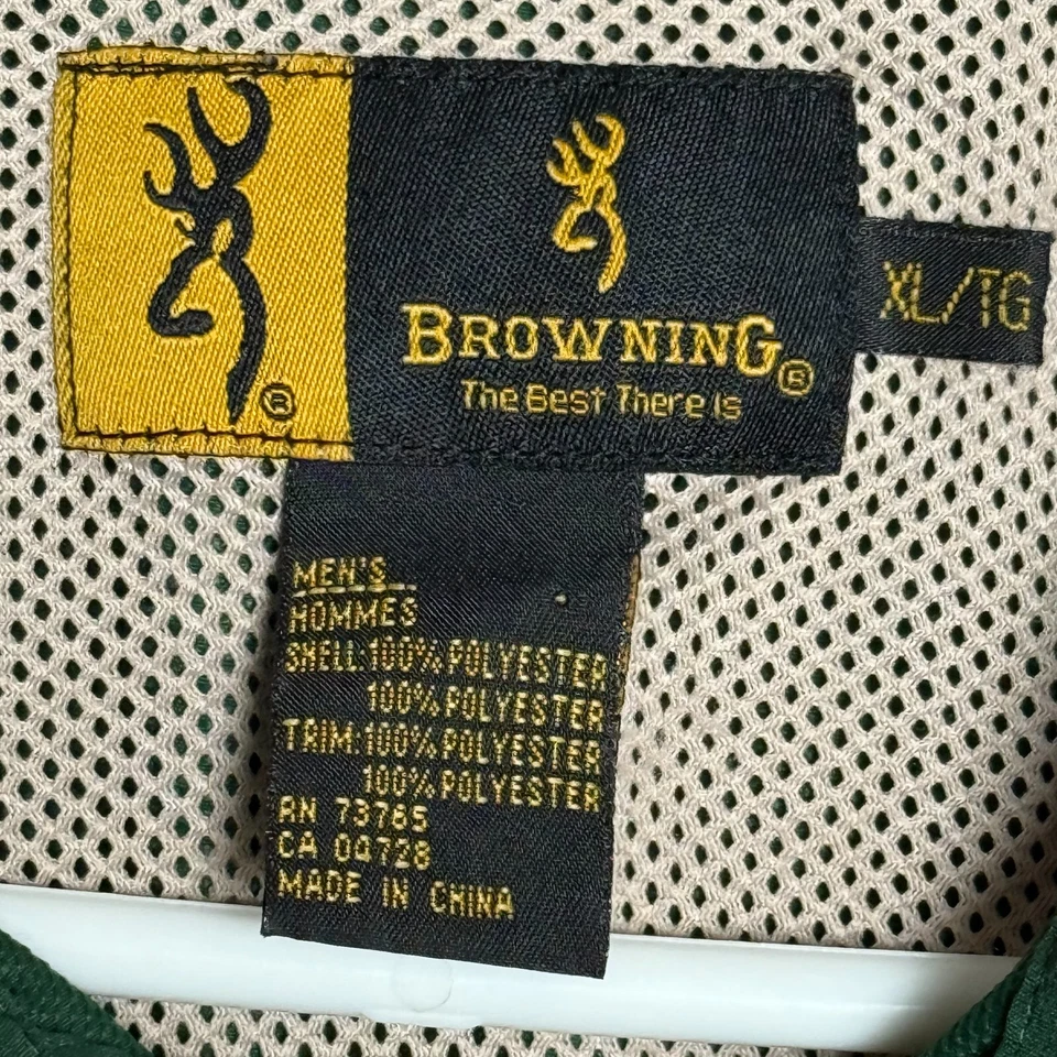 Browning Hiking Shirt Mens XL Green Button Up Short Sleeve Vented Outdoors - Image 2 of 4