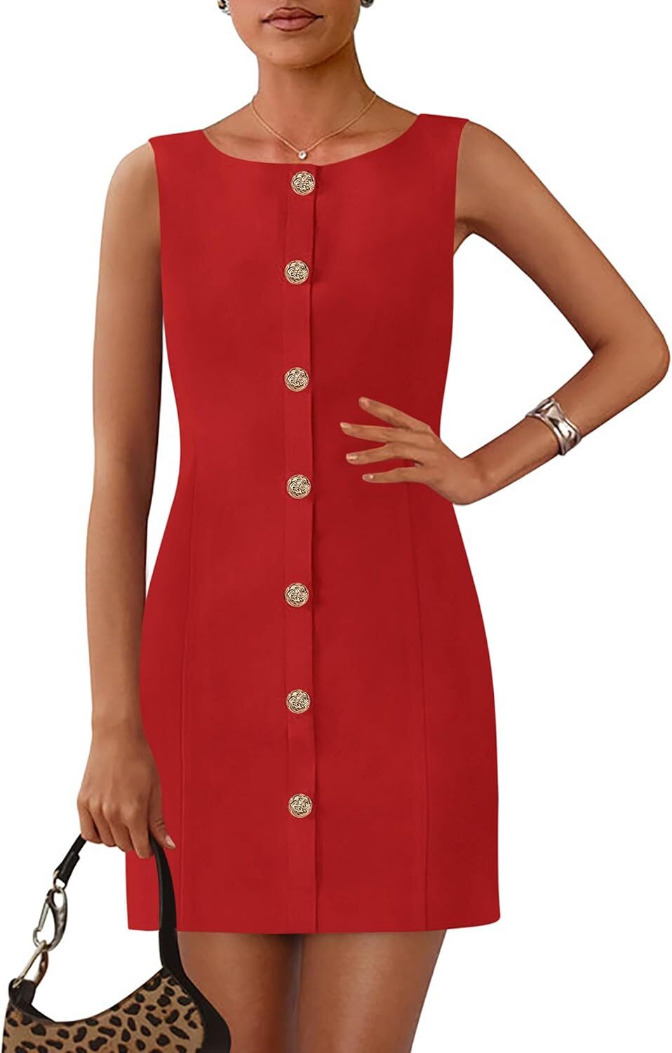 Women's Summer Sleeveless Business Dress - Work Office Casual Professional Style
