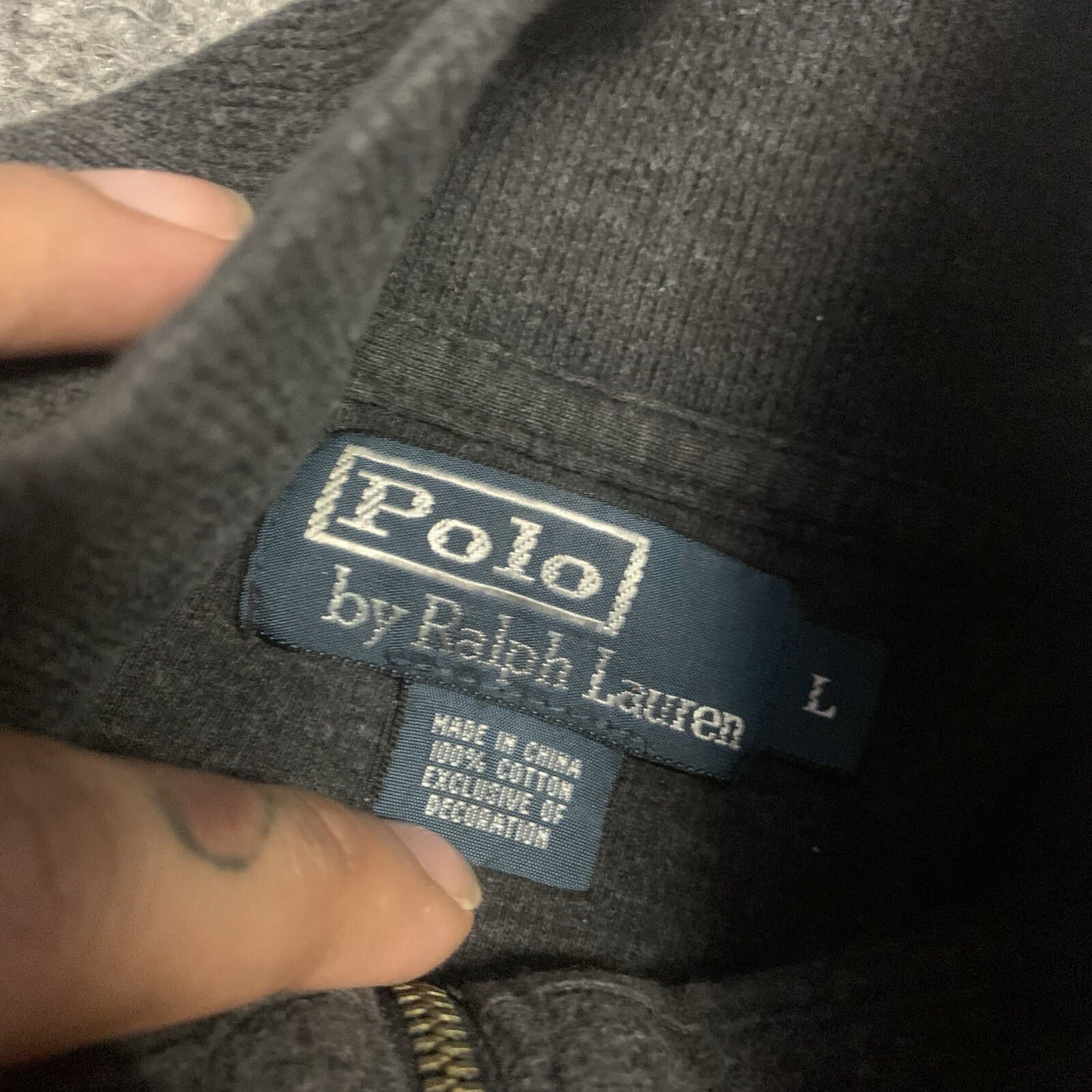 Polo Ralph Lauren Felpa Maglione Uomo Taglia Large 1 4 Zip Pullover Golf Pony