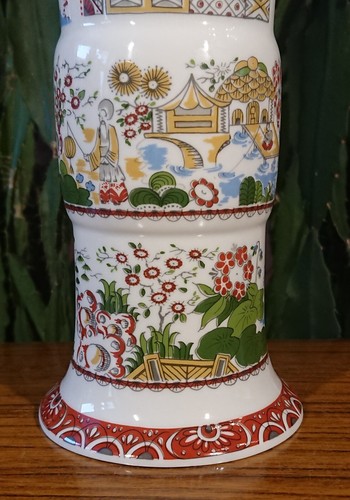 alte Unterweissbach Made in GDR Blumenvase Vase Porzellanvase Motiv China Japan - Imagen 4 de 12