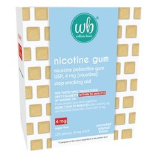 Wellness Basics - 4mg Uncoated Nicotine Gum Original Flavor - 170 Count Stop-...
